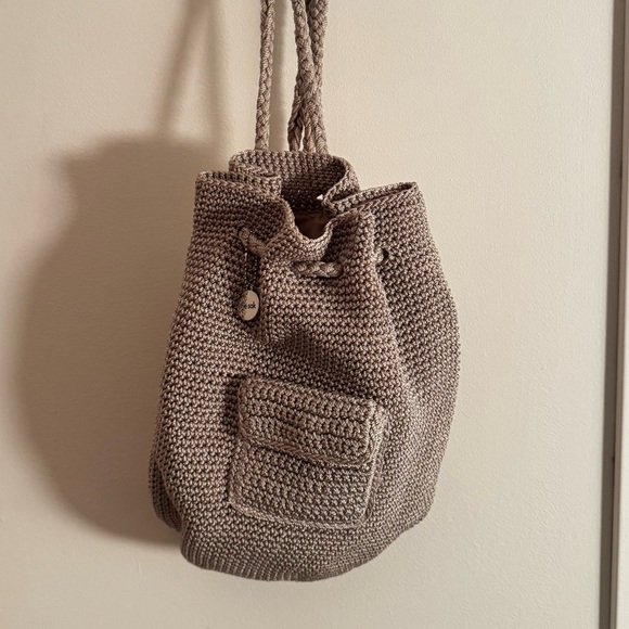 The Sak Handbags - VINTAGE THE SAK crochet knit drawstring backpack